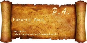 Pokorni Axel névjegykártya